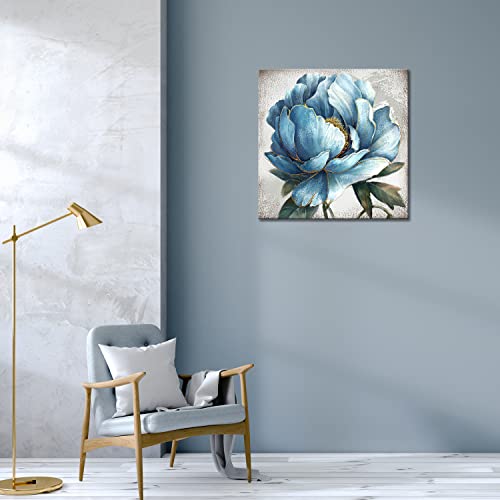 Yaynice Blue Flower Canvas Wall Art Vintage Flower Blossoming Picture Print Wall Painting Modern Artwork Wall Décor For Bedroom Living Room Bathroom Office #TOP1