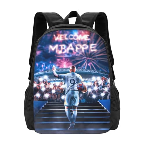 #9 Mbappe Adult Simplicity Backpacks Bag Laptop Bag Bookbag Backpack 16.5 Inch For Daily