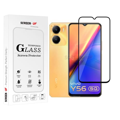 Image of ScreenUp Tempered Glass For vivo Y56 - Ultra Clear, 9H Scratch Resistant, Full Coverage, Easy Install Screen Protector