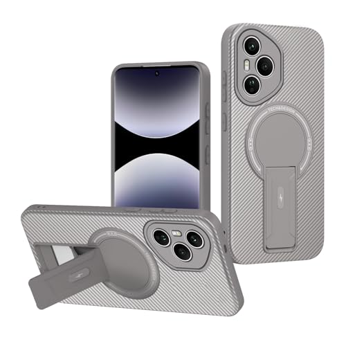 Coque Honor 400 Pro fibre de carbone avec support premium gris