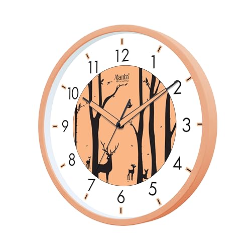 Image of Ajanta 1417 Wall Clock | Glow in the Dark Night Glow Feature | Orange Designer Series | Real Silent No-Tick Movement | Quartz High Accuracy | Perfect for Night Visibility