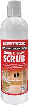 Stone Pro Stone and Glass Scrub - Hard Water Stain Remover - Remove Spots on Glass, Natural Stone, Quartz, Metal Fixtures Pint | Hard Water Stain Remover, Remove Spots on Glass, Natural Stone, Quartz, Metal Fixtures
