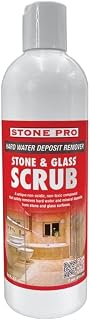 Stone Pro Stone and Glass Scrub - Hard Water Stain Remover - Remove Spots on Glass, Natural Stone, Quartz, & Metal Fixtures (Pint)