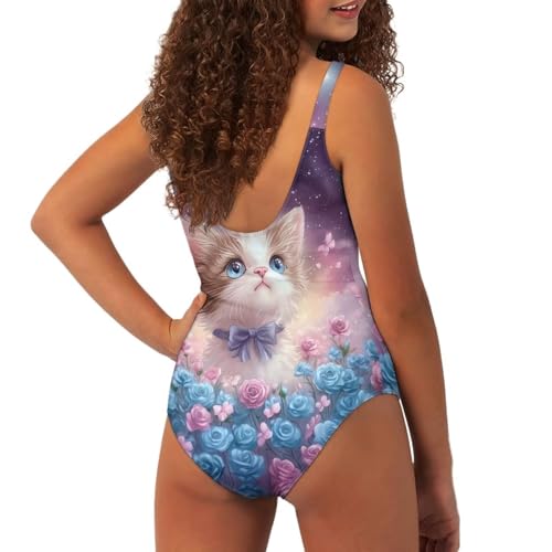 Image of Uourmeti Girls' One-Piece Swimwear Halter Bathing Suit Big Kids Summer Beach Swim Suits Swimming Wear