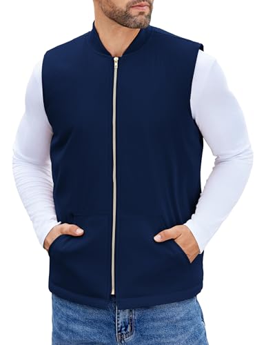 COOFANDY Men's Puffer Vest Loose Fit Quilted Vest Winter Outdoor Zipper Padded Vests Warm Puffy Sleeveless Jacket