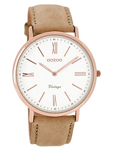 Preisvergleich Produktbild Oozoo Damen Analog Quarz Uhr mit Leder Armband C7350