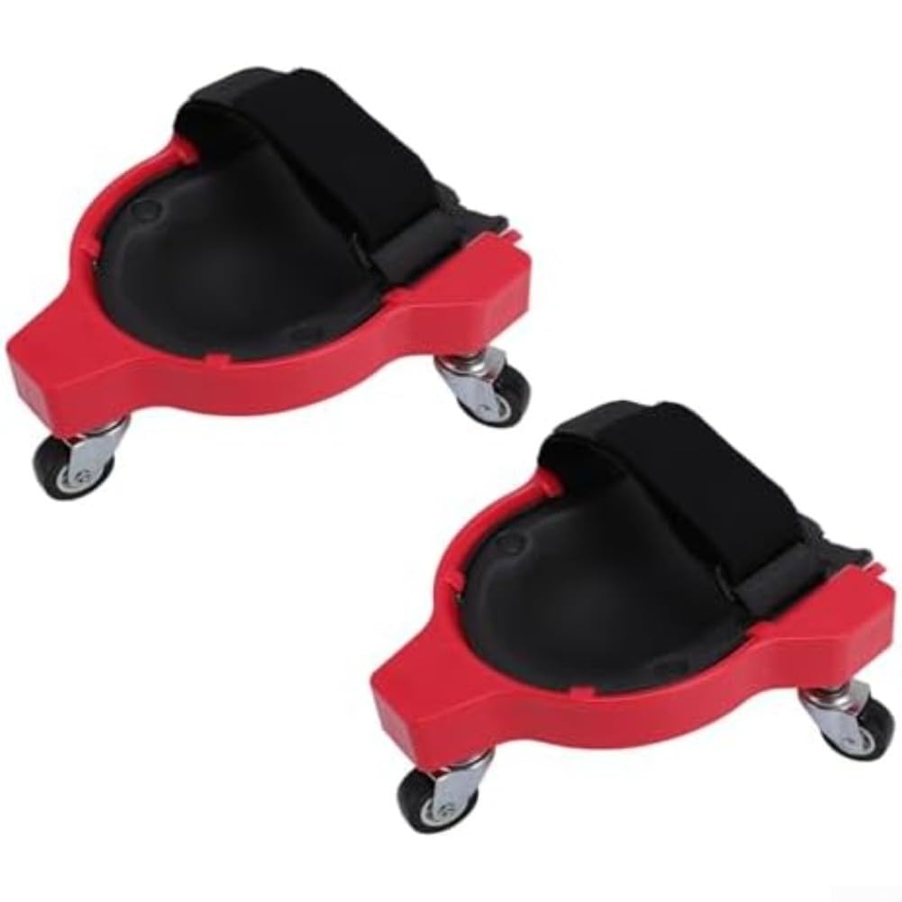 Lot de 2 genouillères avec roulettes à 360 °, lames de genou robustes, rotatives à 360 °, pour installation de carrelage, maçonnerie, réparation de voiture