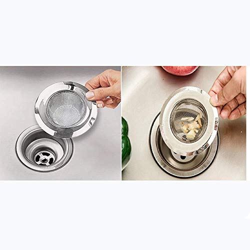 Image of BATH GURU Stainless Steel 304 Grade Kitchen Sink Drain Protector Filter Stopper Mesh Jali for Waste Coupling of Kitchen Sink Wash Basins Pack of 2