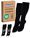 Produktbild Vitasox Stützstrümpfe für Damen & Herren, 2 Paar schwarz 43/46, Reisestrümpfe, Stützkniestrümpfe aus Baumwolle mit Kompression für Flug, Büro und Auto, Thrombosesocken gegen geschwollene Beine, 44450
