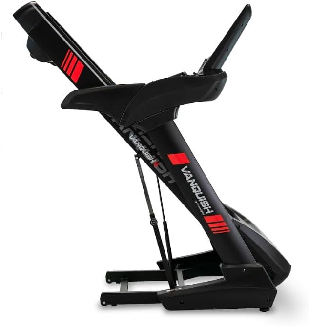 BH Vanquish Multimedia II Treadmill folded for storage