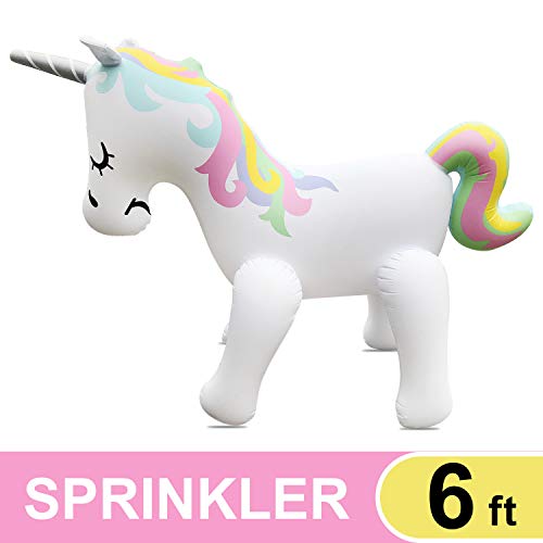 Fun Floats Giant Inflatable Unicorn Sprinkler Unicorn Water Toys for Summer Yard and Outdoor Play Kids and Adults Summer Party Favorite