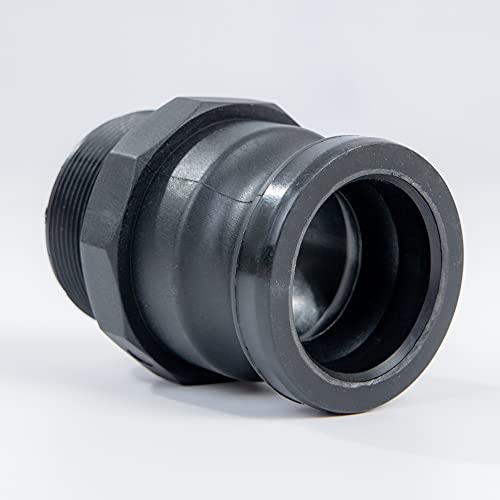 Quafwia 1 Pc Camlock Fittings Poly Standard Type F Camlock Couplings, 2" Male Adapter X 2" Male Thread 2 Inch Camlock Fittings Polypropylene Cam Groove Fitting #TOP3