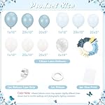 Dusty Blue Balloon Arch Kit 126 Pcs Light Blue and White Balloon Arch Garland Kit Include Macaron Balloons for Wedding Birthday Baby Shower Gender Reveal Bridal Decorations - Image 4