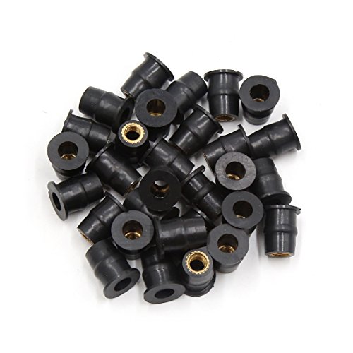 uxcell 30Pcs Black Rubber Motorcycle Windscreen Windshield Screen Well Nuts