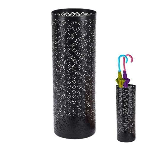 Soporte de paraguas de metal para el interior de pantalla B cubierta de metal, tubo de almacenamiento para el hogar, cubo de pantalla de | Artefacto para el almacenamiento paragua