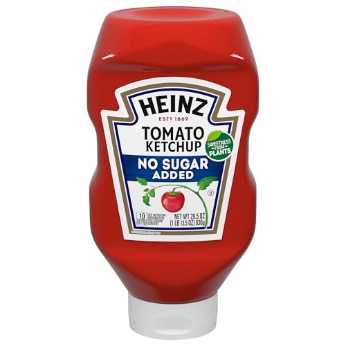 Image of Heinz Tomato Ketchup with No Sugar Added, 29.5 oz Bottle