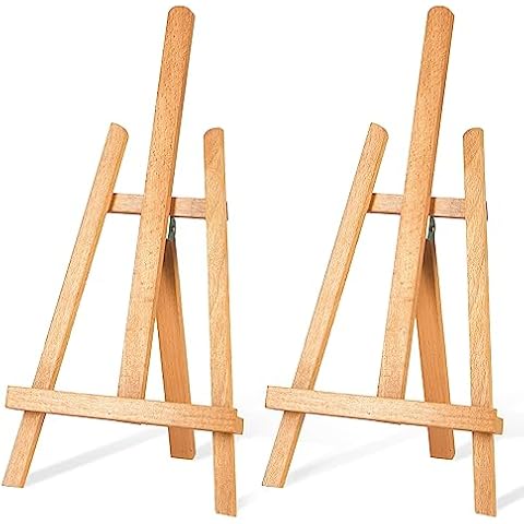 STARHOO 16 Inch Tabletop Easel Stand for Painting Canvas Table Top Easels for Display Wooden Small Easels Portable Photo Picture Sign Holder (2 Pack) Cover