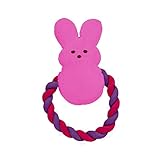 Peeps for Pets Plush Bunny Rope Pull Toy for Dogs Squeaker Dog Toy, Pink/Purple, Dog Toy is a Fun and Cute Way to Entertain Your Pet