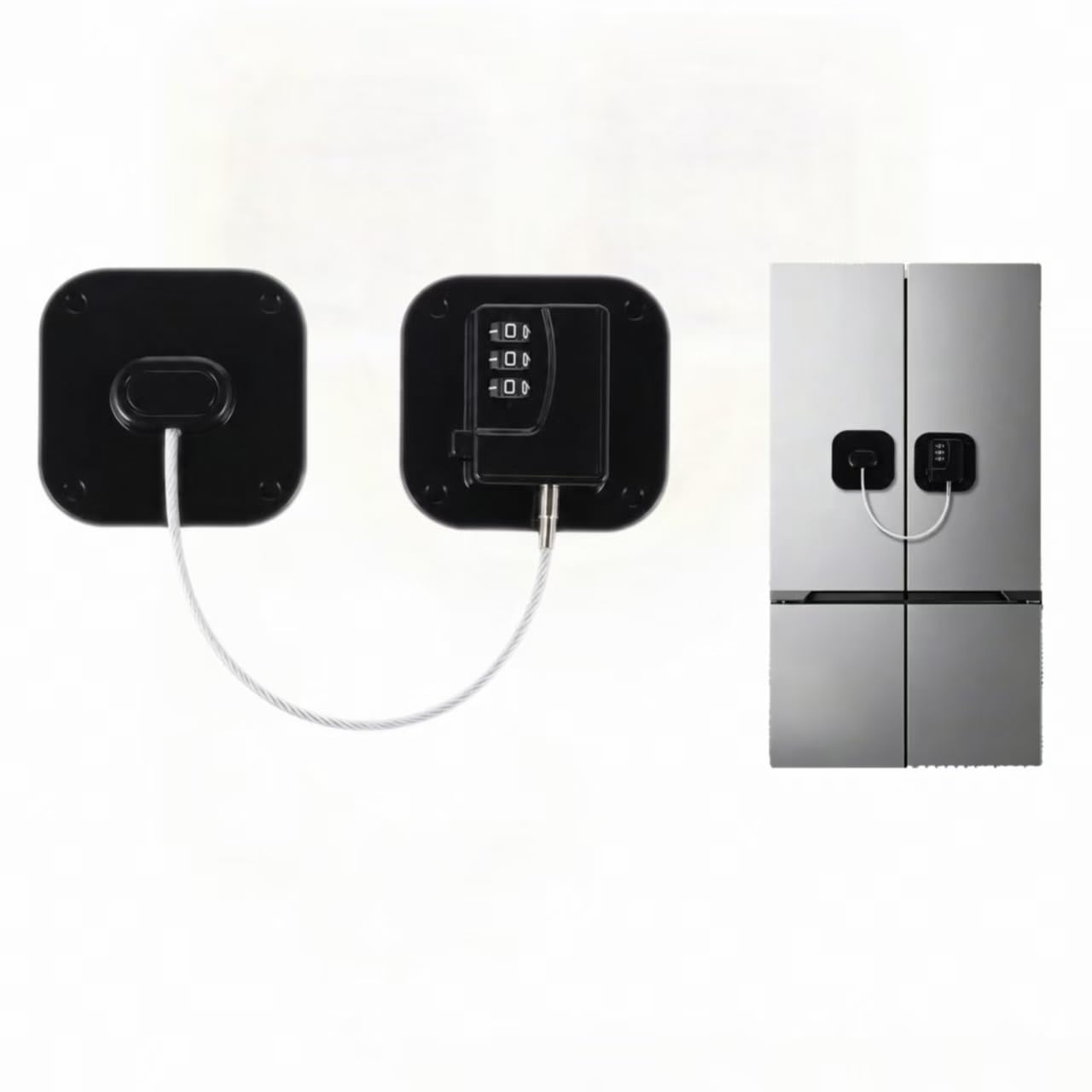 1-Piece Black Fridge Lock with Combination Code
