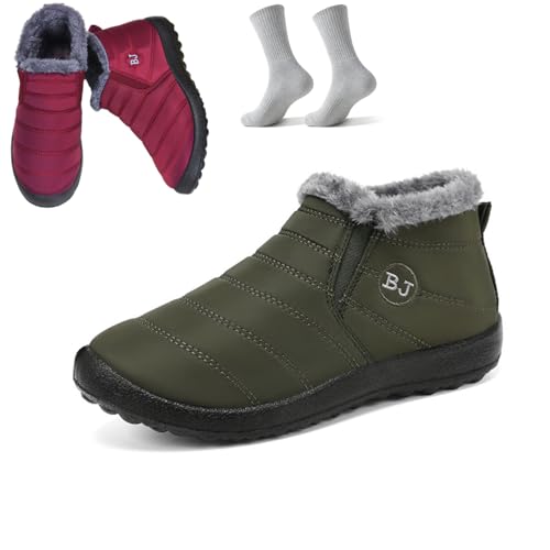 WIWIDANG Botas ortopedic para mujer, botas de nieve de invierno Boojoy, impermeables, antideslizantes, con forro de piel, bragas para mujer y hombre, R, 38 EU