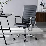 Office Desk Chair with Wheels, Beatmart INC Ergonomic Black Leather Conference Room Chairs Height Ad