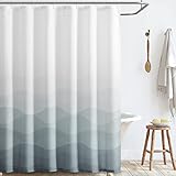 jinchan Ombre Grey Ocean Wave Shower Curtain Waterproof Fabric Shower Curtains for Bathroom Gradual Color Design Nautical Coastal Beach Bath Decor with 12 Hooks 70x72 Inches