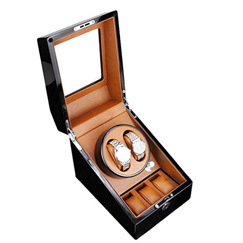 CAPXXIN Caja de bobinadora automática de relojes, caja de madera, pintura de piano, súper silenciosa, 2 + 3 almacenamiento de relojes, se necesitan cajas de reloj