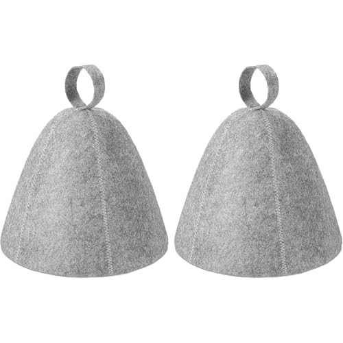 2 Stück Saunahut aus Filz – Saunamütze für Damen & Herren, Sauna Mütze mit Aufhängeschlaufe – Hochwertiges Saunazubehör für Sauna, Spa, Dampfbad & Wellness