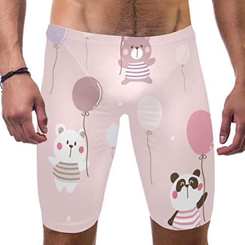 Bañador multicolor HUI JIN SHOP Bear Holding Balloon de pierna cuadrada cómodo XXL