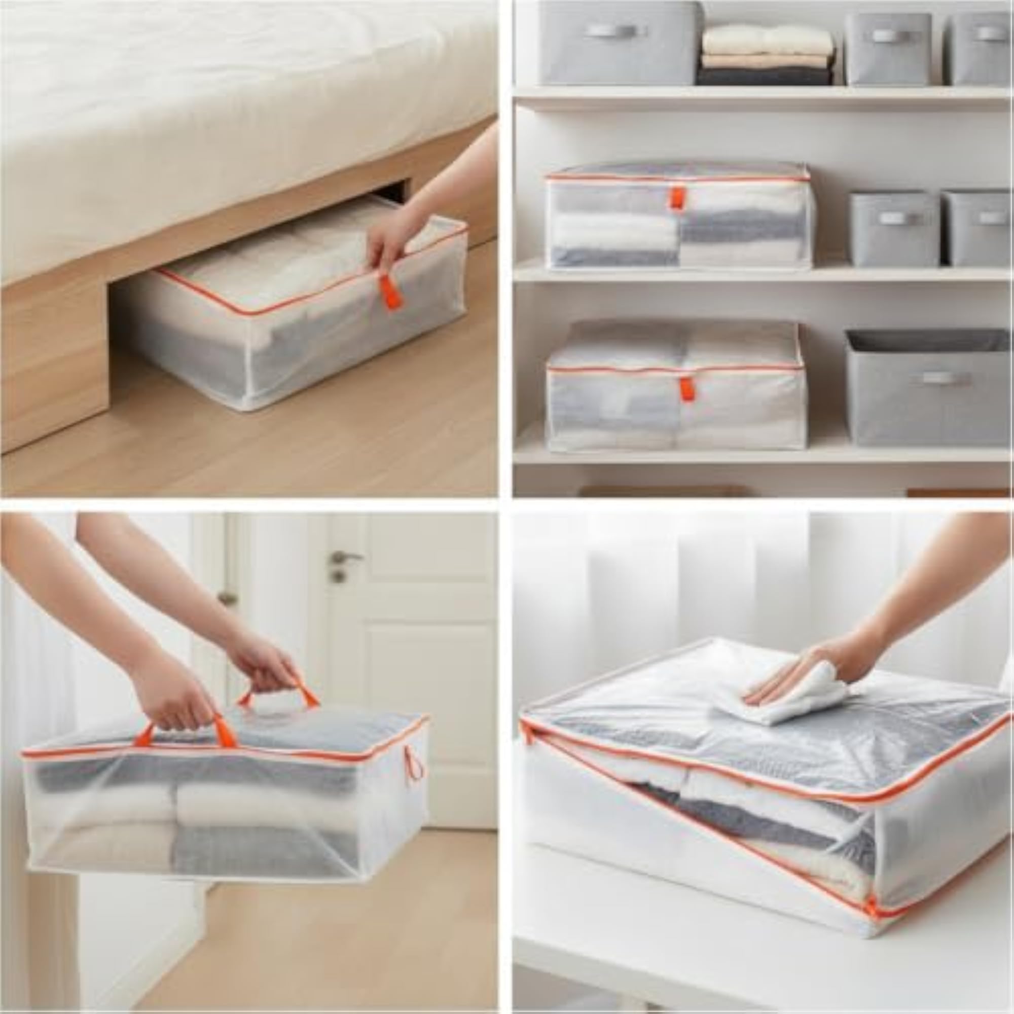 Transparent Mesh Comforter Storage Bags, Foldable