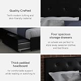 DHP Furniture Dakota Bett mit Stauraum, schwarzes PU, King Size