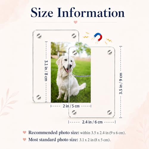 Gift for Boyfriend Husband Girlfriend Dad Car Decorations Interior Picture Holder, Car Visor Photo Clip Magnetic Frame Father's Day Personalized Photo Gifts Cute Car Decor Accessories 3.5 x 2.4 inch (1 PC) - Image 2