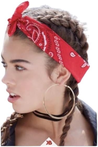 Bandana Tradicional Paisley Vermelha, Lenço Unissex para Cabelo, ...