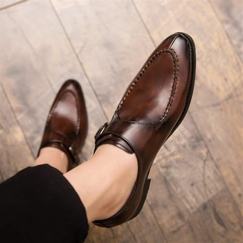 Men's Dress Shoes Faux Patent Leather Oxford Dress Shoes, Office Shoes Men Elegant Loafers for Dating Prom Business Work2