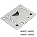 UBERMing Einlassgriff Bodenheber Edelstahl Flush Hatch Locker Versteckter Griff des Kabinetts Luke Schließfächer Hatch Griff - 76 x 57mm mit 4 Schrauben für Boot Marine Yacht