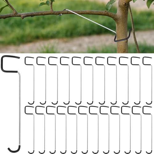 OMISTAR 24 Pcs Fruit Tree Limb Spreaders, Tree Branch Puller Spreaders, Plant Training Tools, Reusable Rubber Wrapped Steel Wire, Tree Open Angle Bending Tools for Orchard & Garden