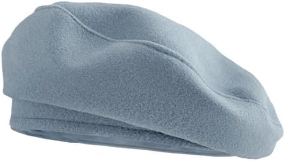 Beige Woolen Beret is Versatile Warm Adjustable Hat for Women in Winter