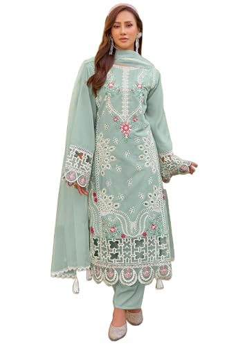 Kit broderie Sharara Dupatta tissu batiste pakistanais pour l'Aïd, créez votre tenue sur mesure
