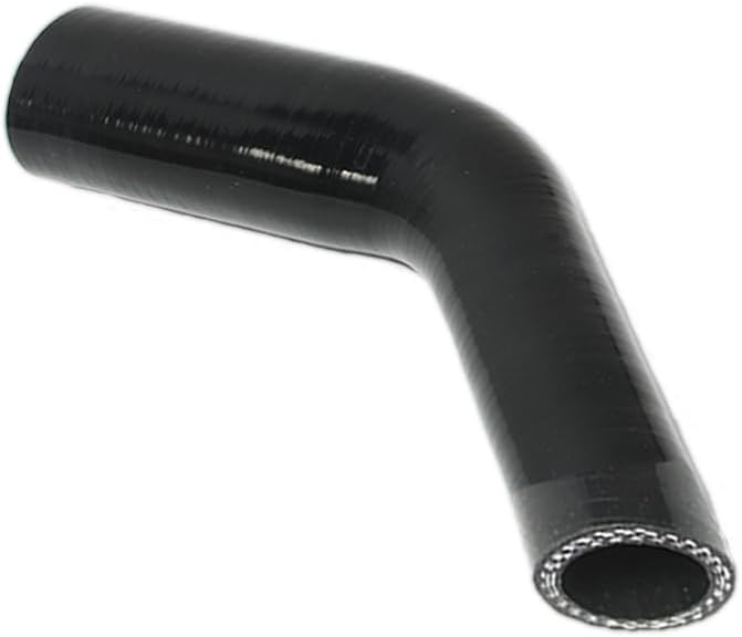 Automotive Silicone Tubing, ID 5/8" to 3/4" (16mm-19mm) 45 Degree Elbow Reducer, 4.7" (120 mm) leg length,Universal 3-Ply High Performance Coupler Silicone Hose (Black)
