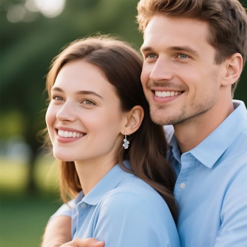 Boucles d'oreilles pendantes argent avec cactus turquoise élégant