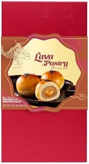 Lava Pastry with Lotus Seed Paste , Crafted with smooth, velvety lotus seed paste wrapped in a golden-baked pastry crust, this mooncake offers an authentic taste of Chinese heritage. Perfect for sharing with family, gifting to loved ones, or enjoying during the Mid-Autumn Festival, each mooncake is made with care to preserve its rich flavor and cultural significance . 8 count .. [ 15.5 oz , 0.9 pound ]