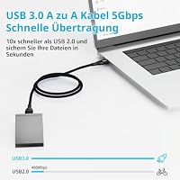 XGMATT USB 3.0 Kabel 2M,5Gbps Transfer USB Typ A Stecker auf Stecker Kabel – Ansicht 5