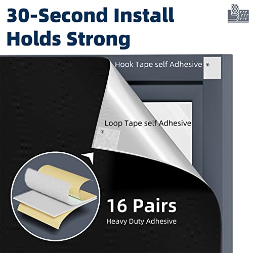 Nighton Portable Blackout Curtains 71"×57" Strong Hook And Loop Tape Strips With Adhesive,Blackout Shades That Can Be Cut,100% Blackout Material Blackout Blinds For Baby Nursery Or Travel Use-Black #TOP2