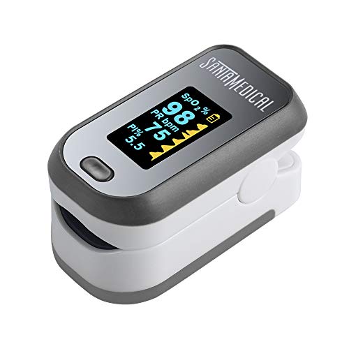 Finger Pulse Oximeter, (SpO2) Blood Oxygen Saturation Monitor with Pulse Rate Measurements and Pulse Bar Graph, Digital Reading LED Display