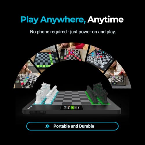 ChessUp 2 - Electronic Chess Board by Bryght Labs - Built-in WiFi, Chess Engine - Includes Chess Set TouchSense Pieces - Light Up Smart Chess Board - with AI, Lessons, Wireless Play & Companion App