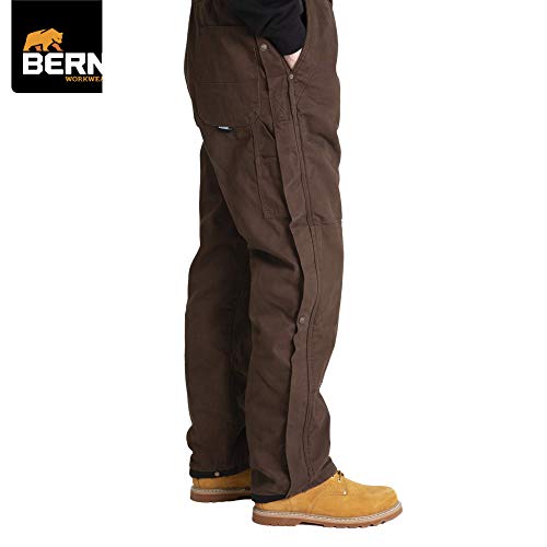 Berne Men's Highland Washed Insulated Bib Overall, Small Regular, Bark #TOP5