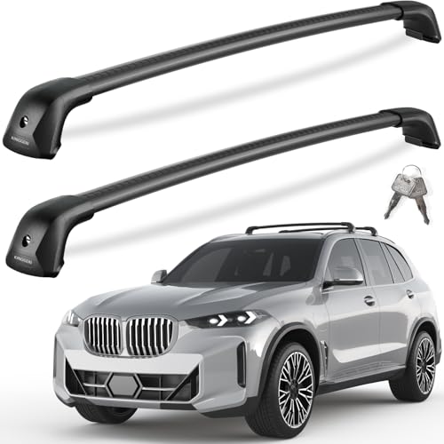 KINGGERI 330lb Lockable Roof Rack Cross Bars Compatible with BMW X5 G05 2019-2026 with Flush Side Rails, Heavy Duty Rooftop Aluminum Roof Rails Crossbars Cargo Anti-Theft Luggage Accessories