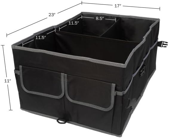Miniatura 5 de Stalwart Organizador de coche  Caja de almacenamiento plegable para coche  Organizador de maletero para SUV, camión o sedán con forro inferior