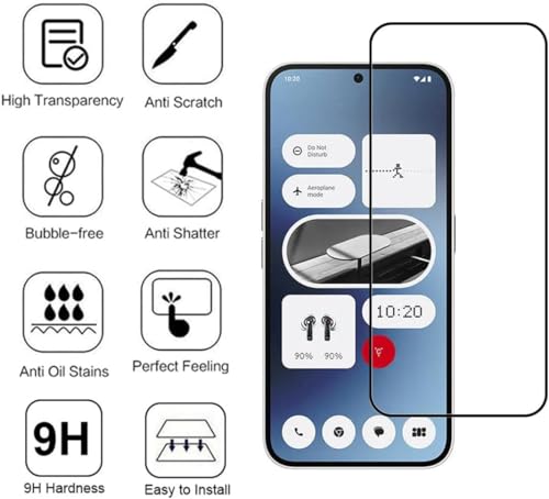 Image of Premium Tempered Glass Screen Protector Compatible for Nothing Phone 2A 5G / Nothing Phone 2 5G (6.7 Inch, Pack of 1) | Edge to Edge Coverage Full Protection With installation kit