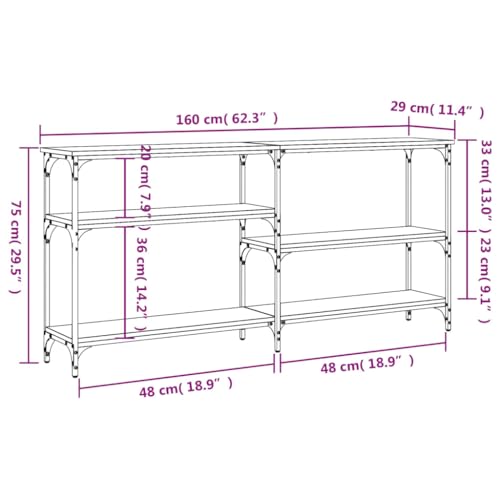 Mesa consola anti-tambaleo efecto roble de 160 cm para pasillo y salón 3